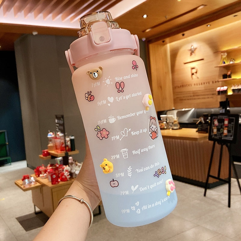 Motivational Water Bottle 2 Liters - WaeW