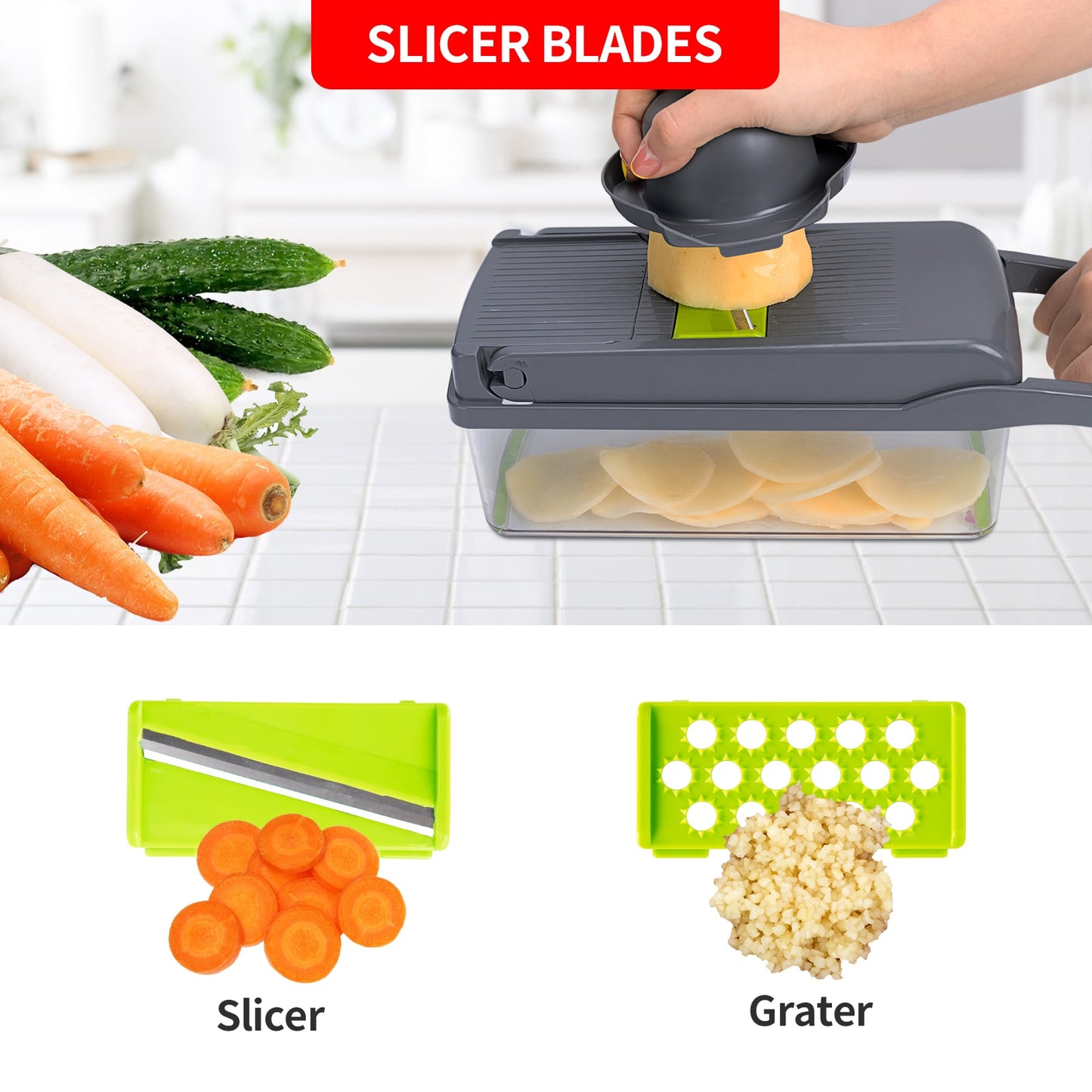 10 in 1 Multifunctional Vegetable Cutter Shredder Slicer - WaeW