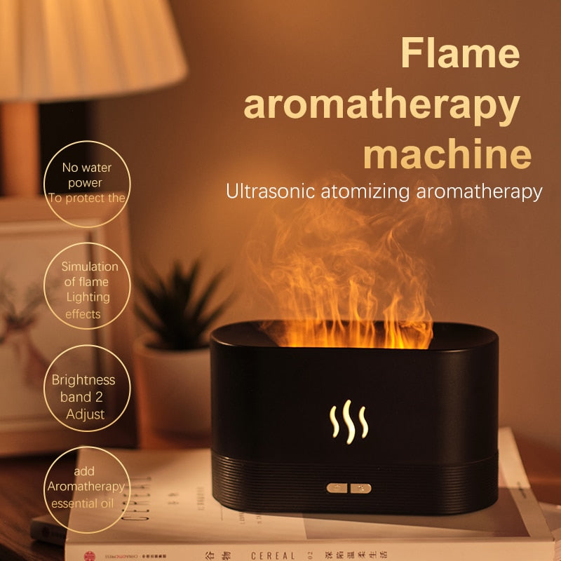 Ultrasonic Humidifier - Essential Oil Diffuser Simulation Flame - WaeW