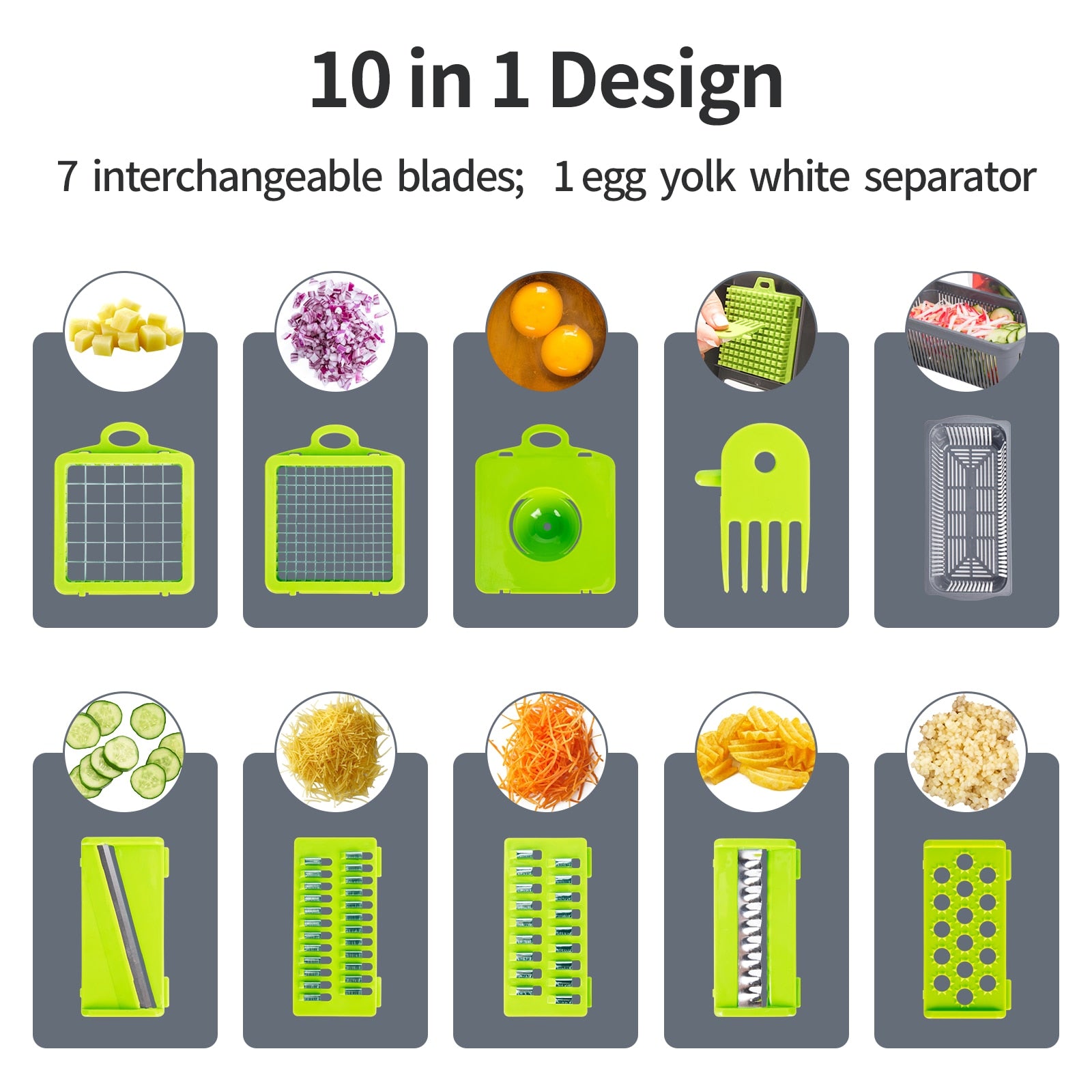 10 in 1 Multifunctional Vegetable Cutter Shredder Slicer - WaeW