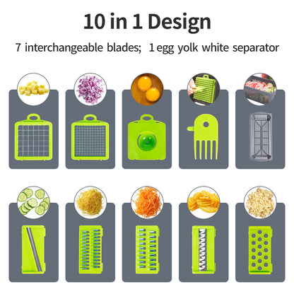 10 in 1 Multifunctional Vegetable Cutter Shredder Slicer - WaeW