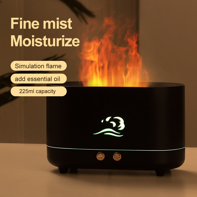 Ultrasonic Humidifier - Essential Oil Diffuser Simulation Flame - WaeW